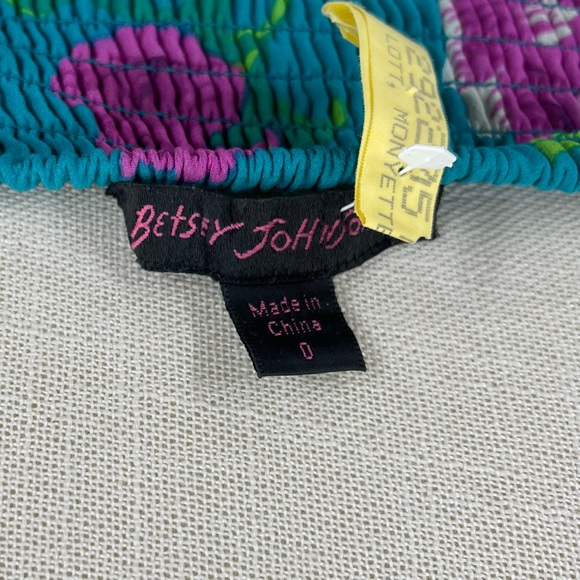 Vintage Betsey Johnson 100% Silk Maxi Dress 90’s 2000’s Silk Moroccan Rose Dress - Picture 4 of 6